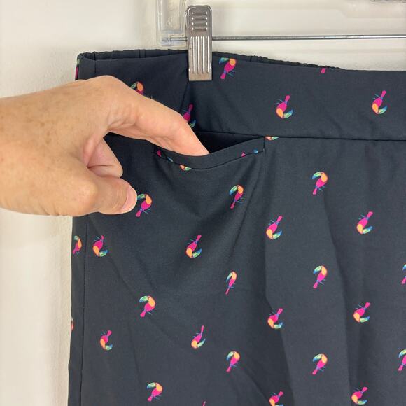 Croft & Barrow Skort XL Black Tucan Bird Print pockets outdoor athletic hiking - Picture 3 of 8